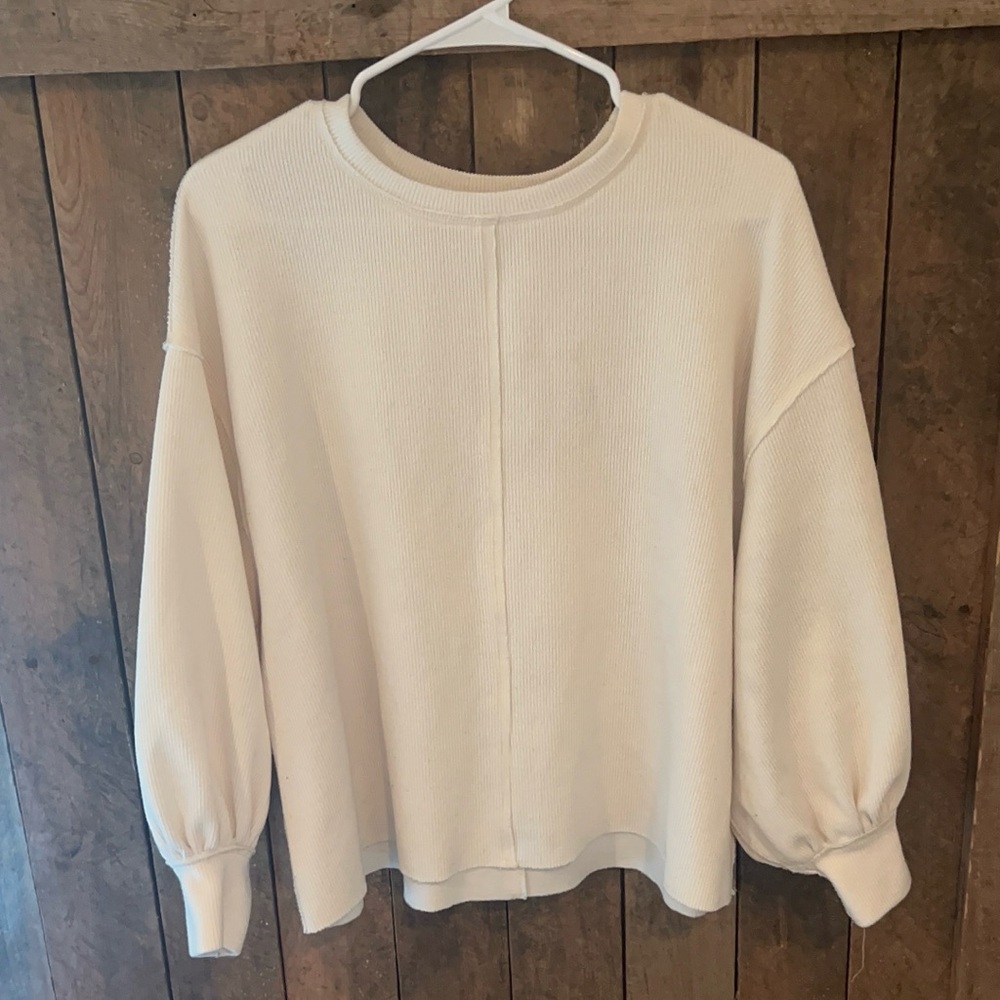 Women's Cream Crew Neck Sweater